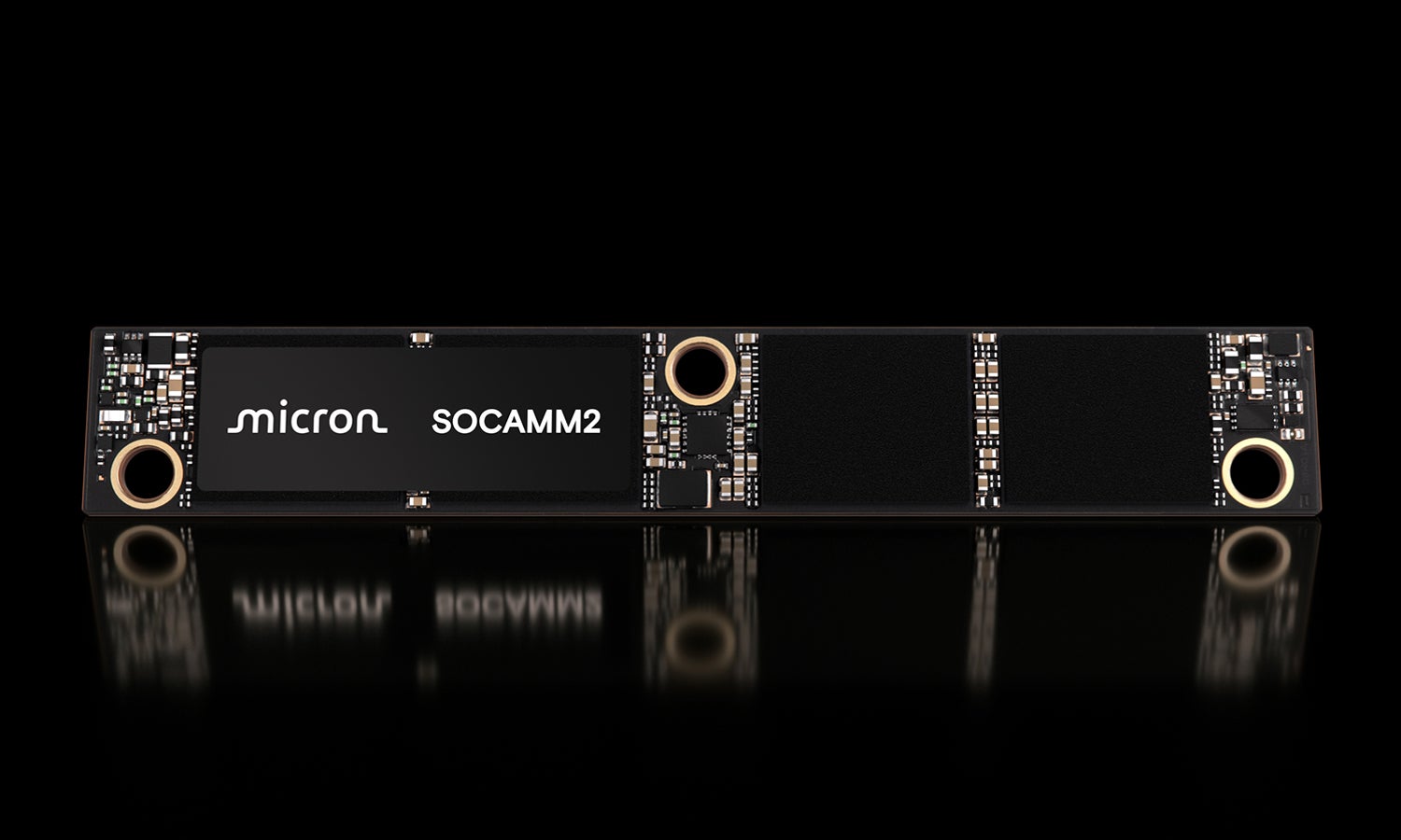 SOCAMM2 module front view with label on left